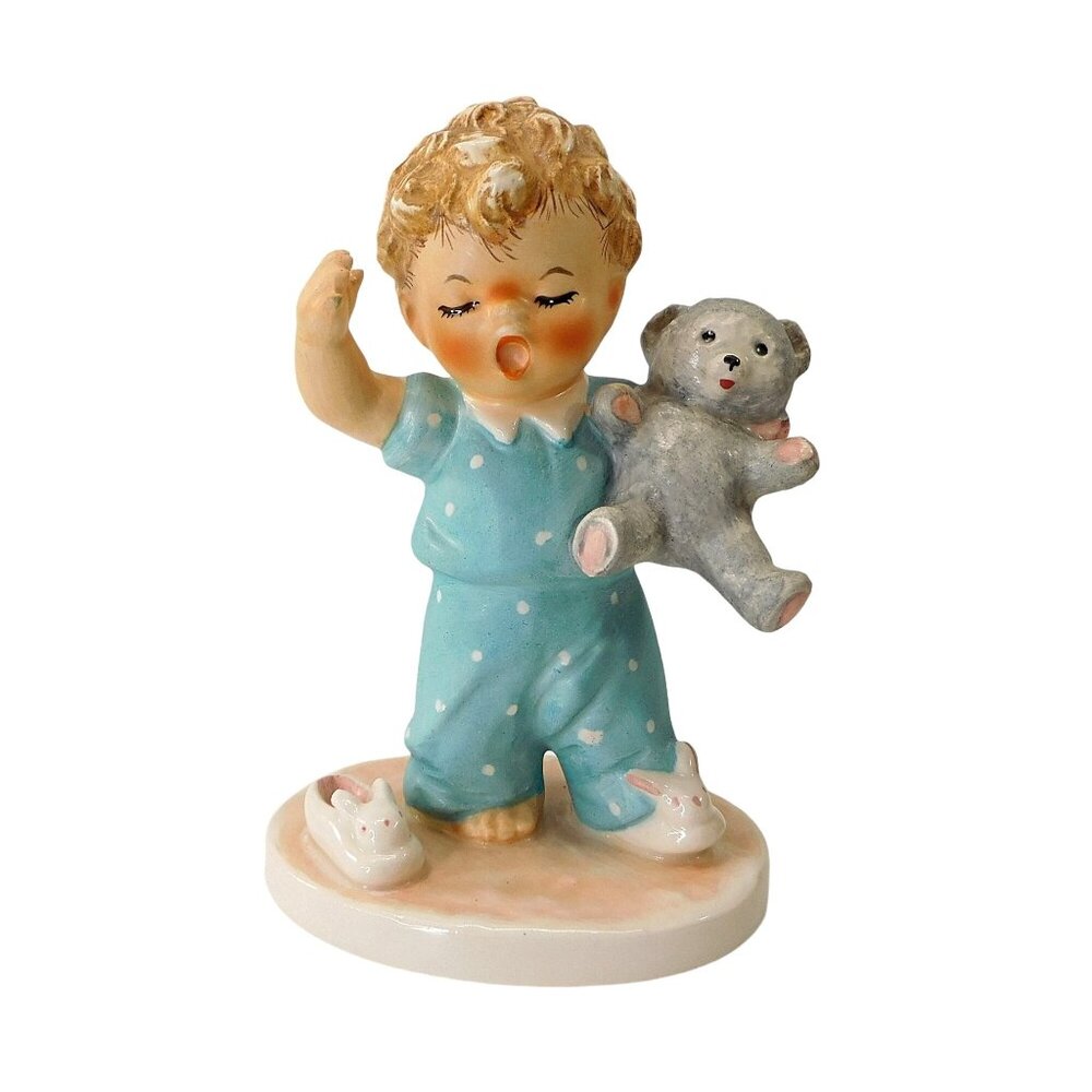 Goebel Hummel Sleepyhead Figurine 1957 Boy With Teddy Bear West Germany BYJ11